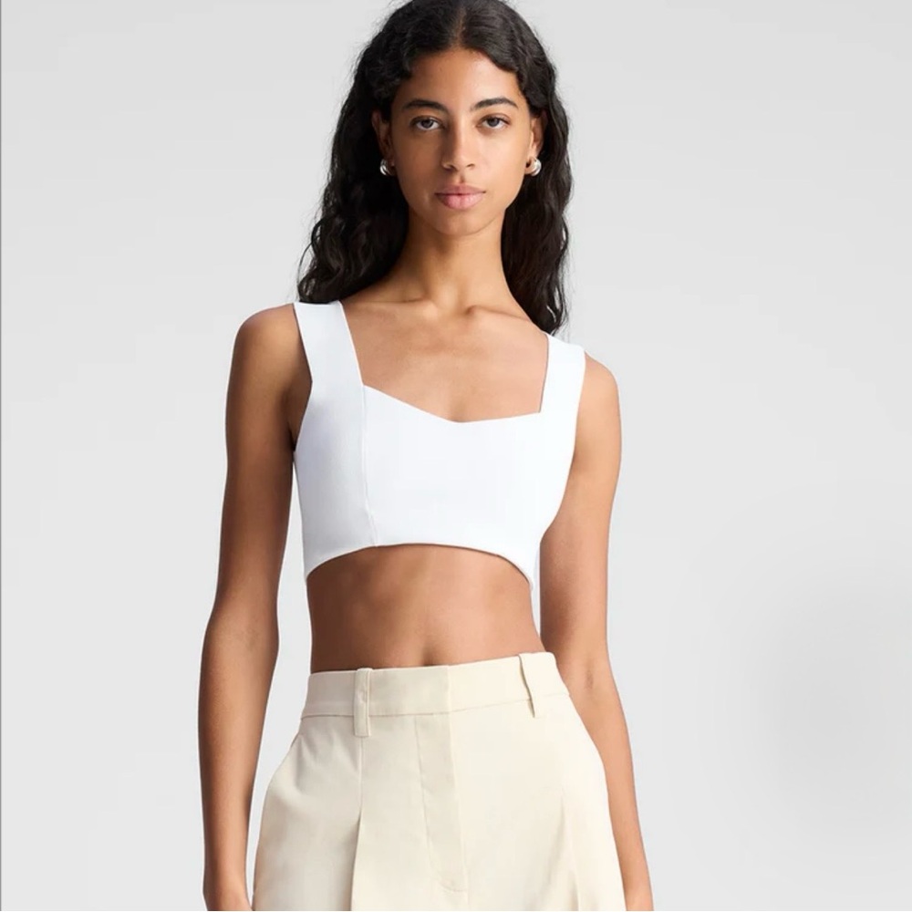 A.L.C. Jordana Bra Top White Cropped Bustier Tank NWT Size Small